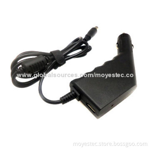 Portable In-car Charger for HP, 18.5V, 3.5A Output with USB Port and CE Marks
